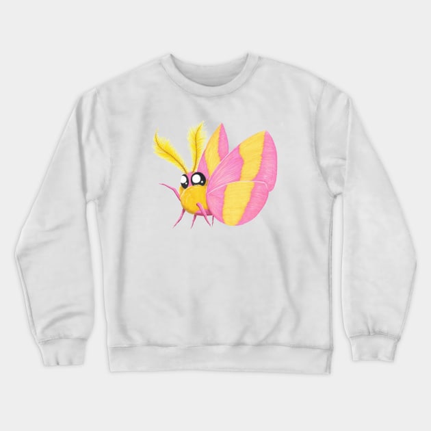 Rosy Maple Moth Crewneck Sweatshirt by emilyastrom